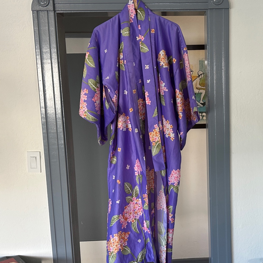 Floral Purple Kimono Robe